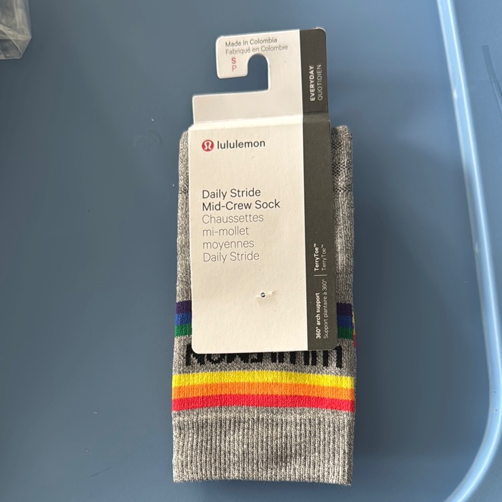 lululemon athletica Red and Gray Casual Socks